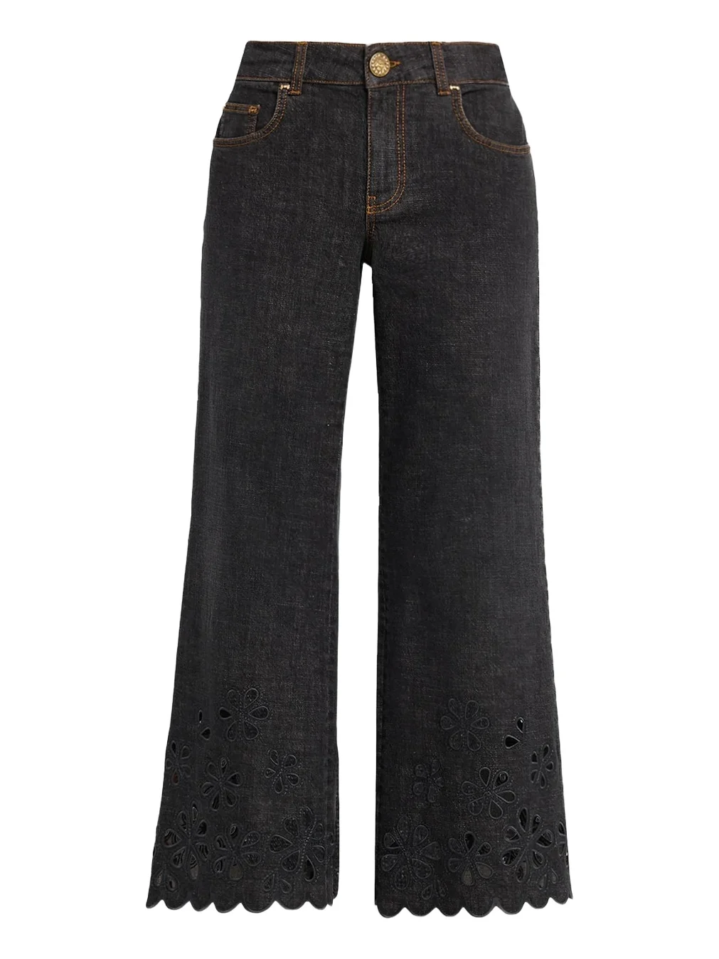Women's Floral Broderie Anglaise Crop Jeans