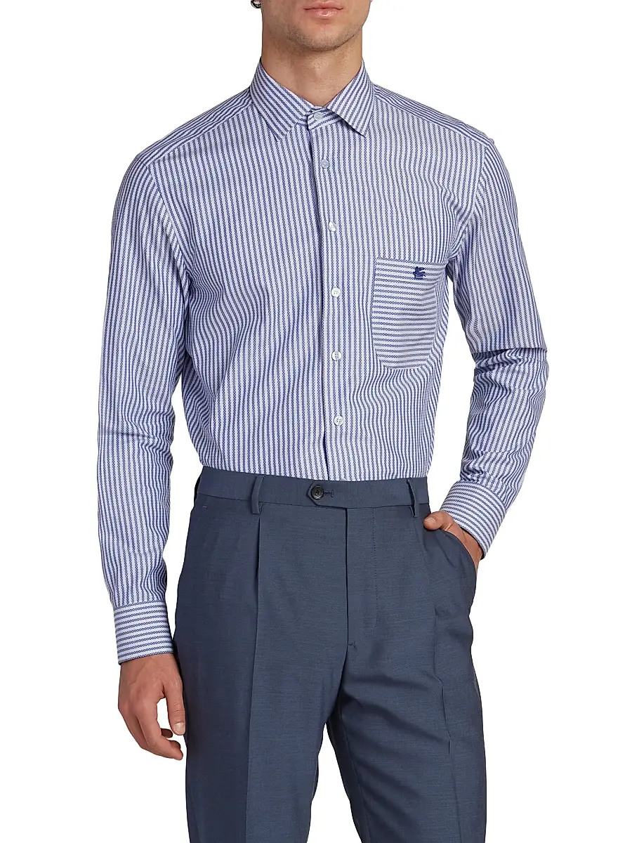 Etro Men's Striped Jacquard Shirt | Thumbnail 3 Etro Men's Striped Jacquard Shirt | Thumbnail 3
