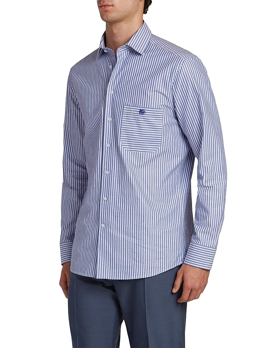 Etro Men's Striped Jacquard Shirt | Thumbnail 4 Etro Men's Striped Jacquard Shirt | Thumbnail 4