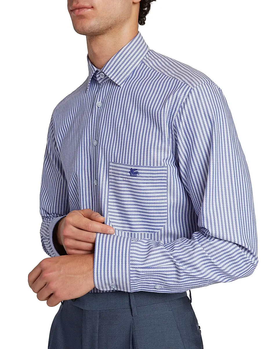 Etro Men's Striped Jacquard Shirt | Thumbnail 6 Etro Men's Striped Jacquard Shirt | Thumbnail 6