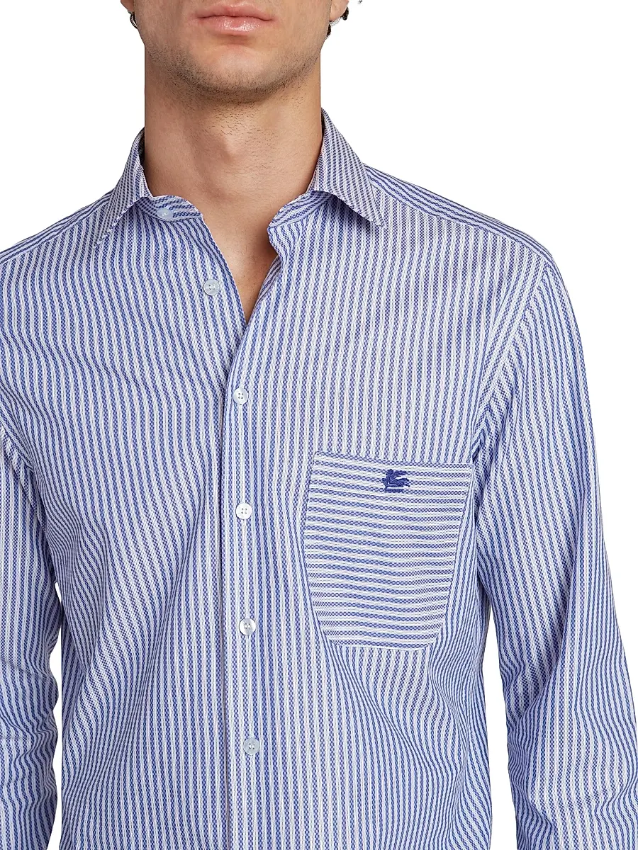 Etro Men's Striped Jacquard Shirt | Thumbnail 7 Etro Men's Striped Jacquard Shirt | Thumbnail 7