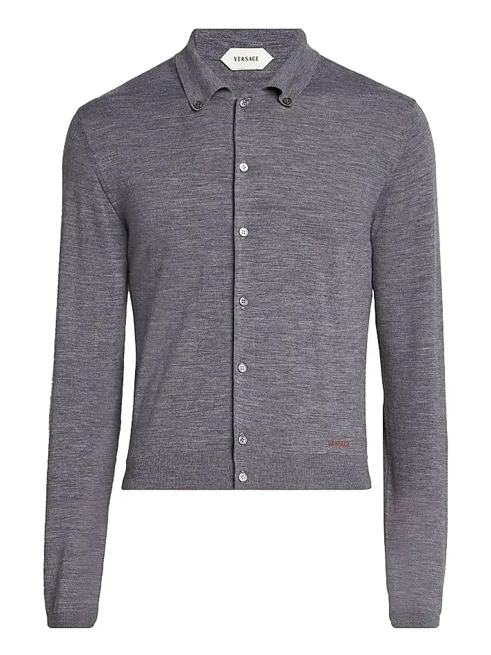 Men's Wool Collared Cardigan Men's Wool Collared Cardigan