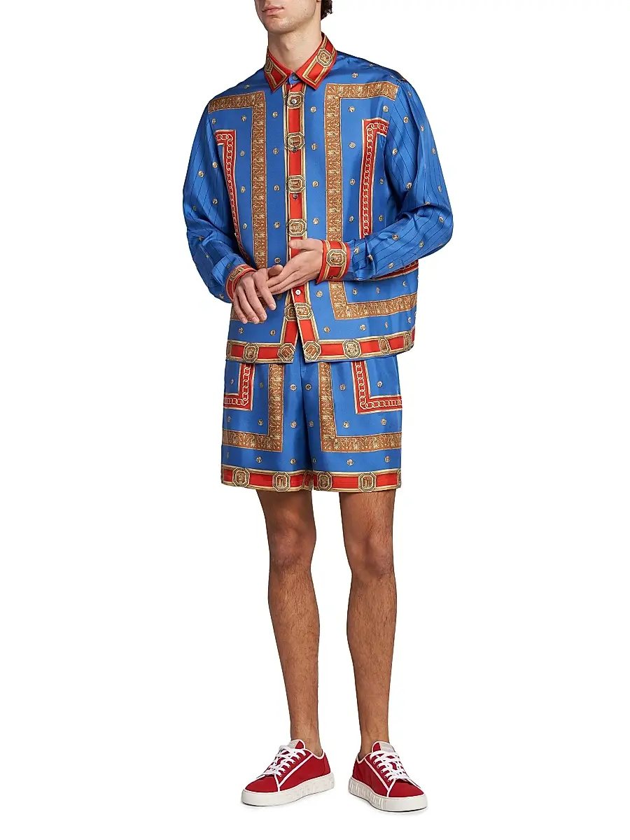 Versace Men's The Ring Master Silk Twill Shirt | Thumbnail 2