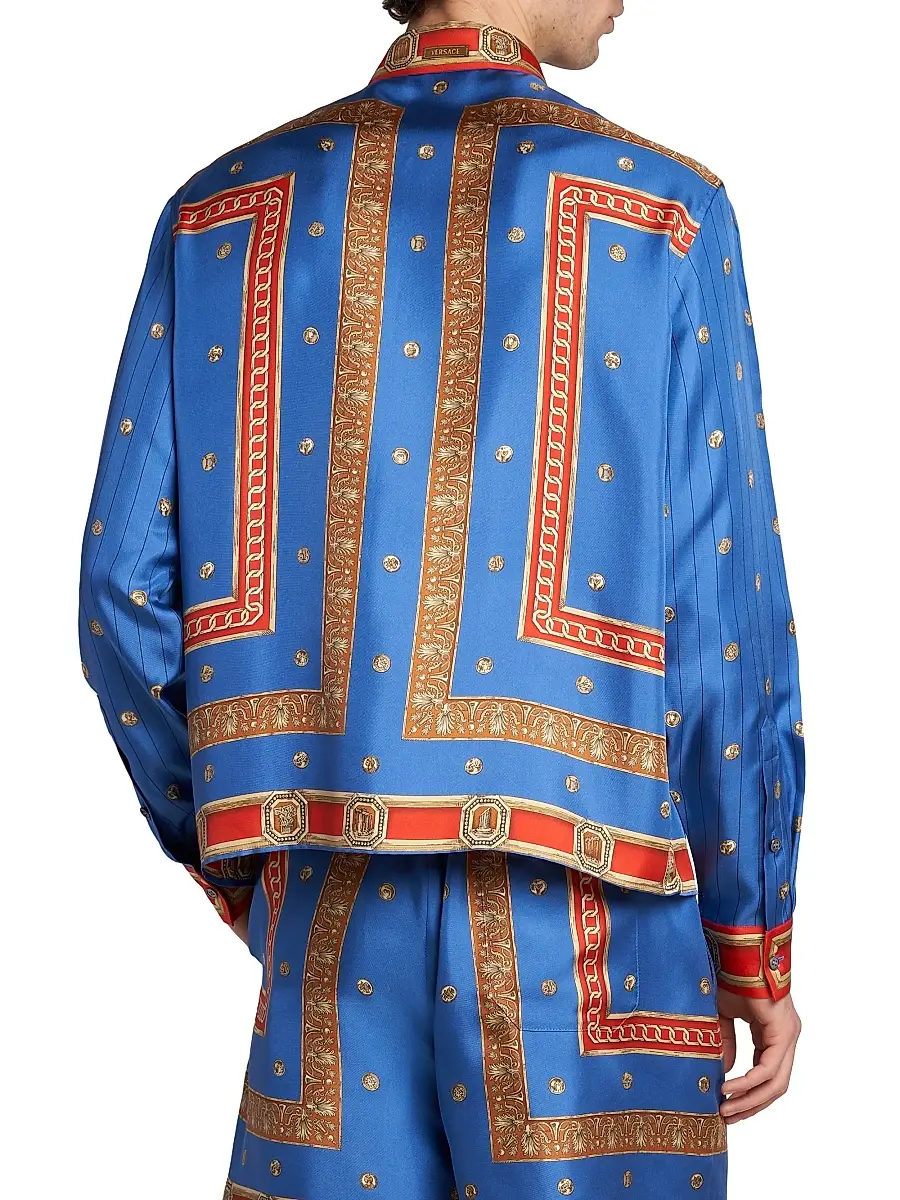 Versace Men's The Ring Master Silk Twill Shirt | Thumbnail 5
