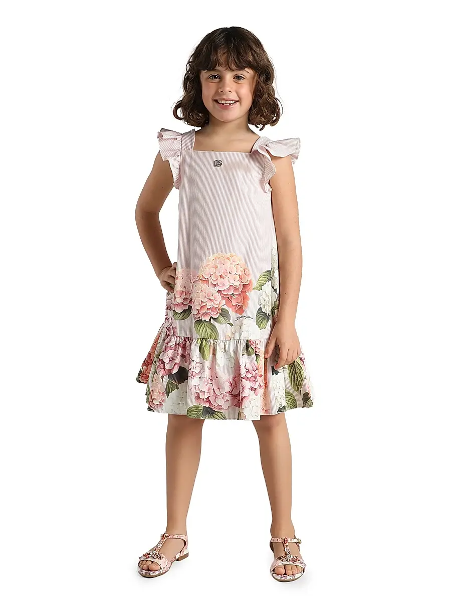 Dolce & Gabbana Girl's Little Girl's & Girl's Hydrangea Striped Dress | Thumbnail 3
