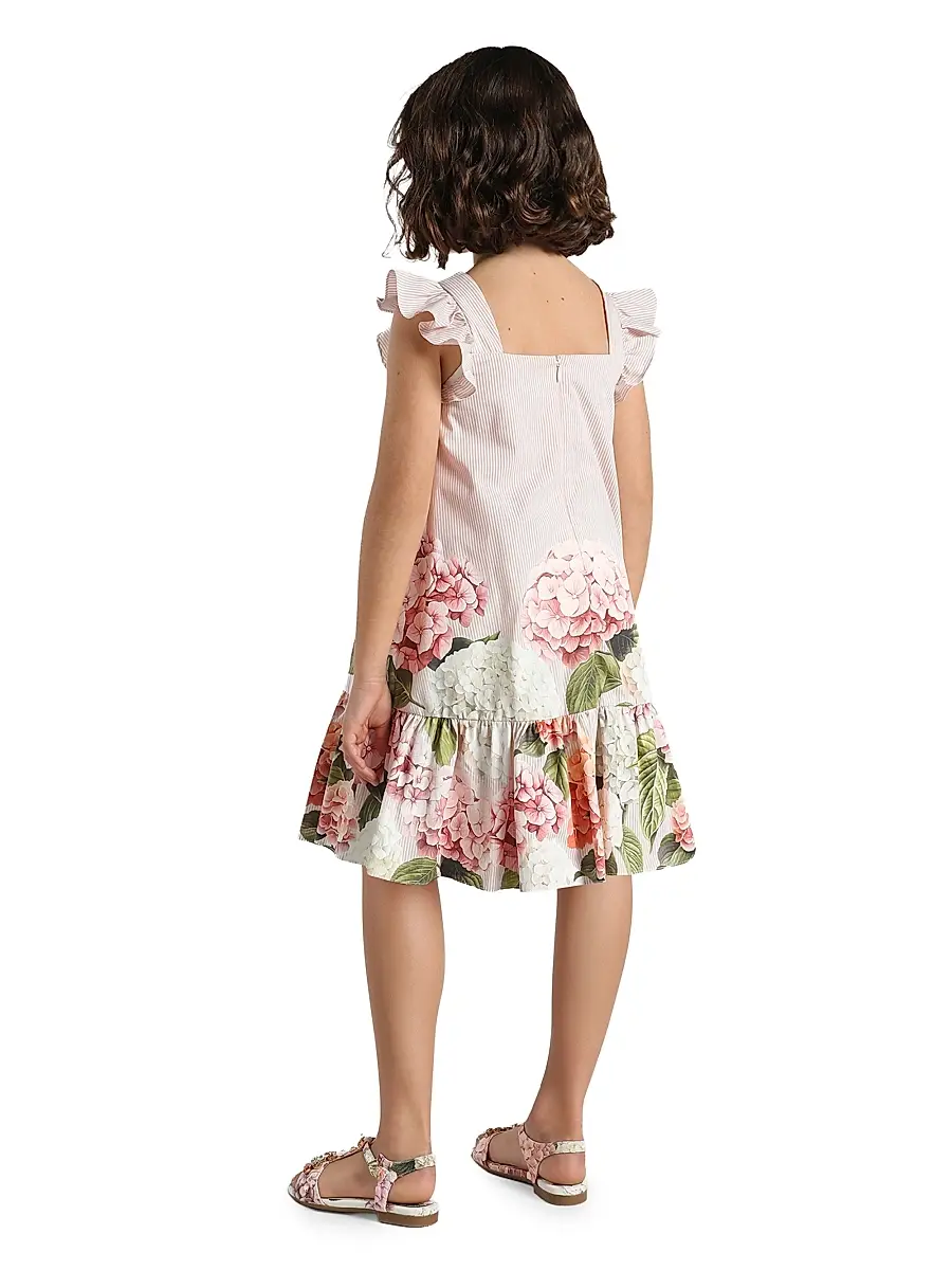 Dolce & Gabbana Girl's Little Girl's & Girl's Hydrangea Striped Dress | Thumbnail 4