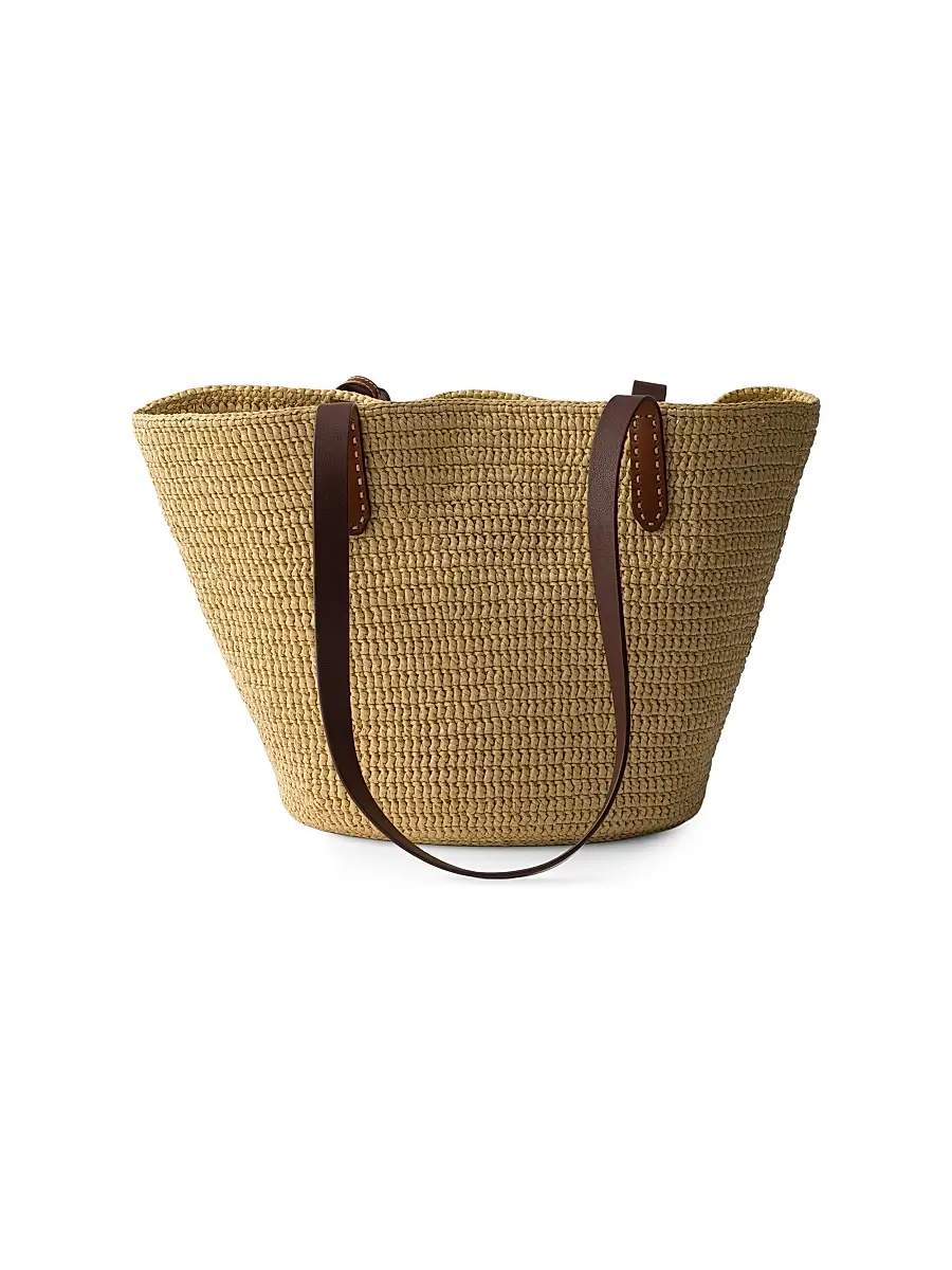 Prada Women's Crochet And Leather Tote Bag - Brown | Thumbnail 3 Prada Women's Crochet And Leather Tote Bag - Brown | Thumbnail 3