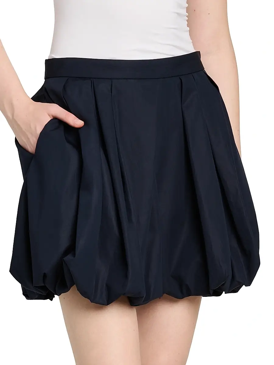 Jil Sander Women's Bubble-Hem Cotton Shorts - Navy | Thumbnail 4 Jil Sander Women's Bubble-Hem Cotton Shorts - Navy | Thumbnail 4