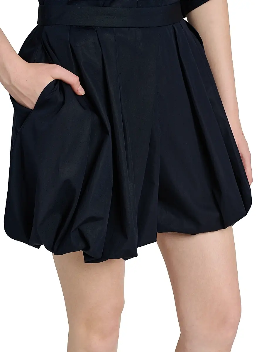 Jil Sander Women's Bubble-Hem Cotton Shorts - Navy | Thumbnail 6 Jil Sander Women's Bubble-Hem Cotton Shorts - Navy | Thumbnail 6