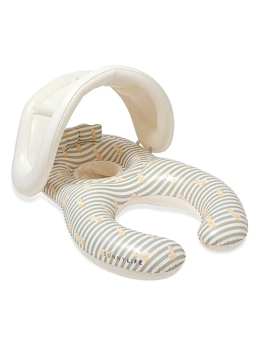Sunnylife Float Together Duck Sage Striped Baby Seat