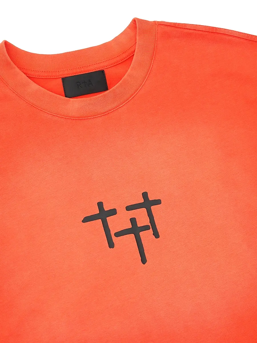 RTA Men's Exodus Loris Double-Layered T-Shirt - Orange Planetary | Thumbnail 3 RTA Men's Exodus Loris Double-Layered T-Shirt - Orange Planetary | Thumbnail 3