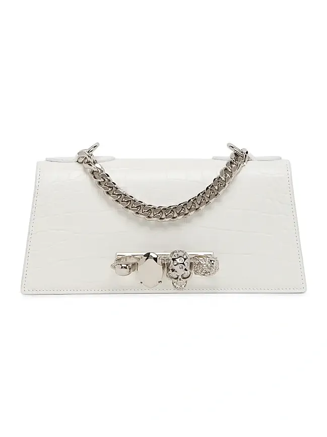 Women's Mini Jewelled Croc-Embossed Leather Shoulder Bag Women's Mini Jewelled Croc-Embossed Leather Shoulder Bag