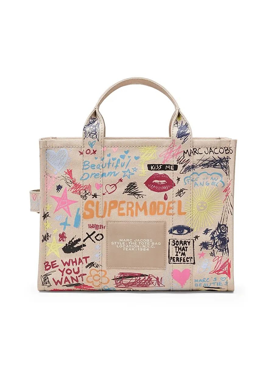 Marc Jacobs Women's The Punk Medium Scribble Canvas Tote Bag | Thumbnail 4 Marc Jacobs Women's The Punk Medium Scribble Canvas Tote Bag | Thumbnail 4