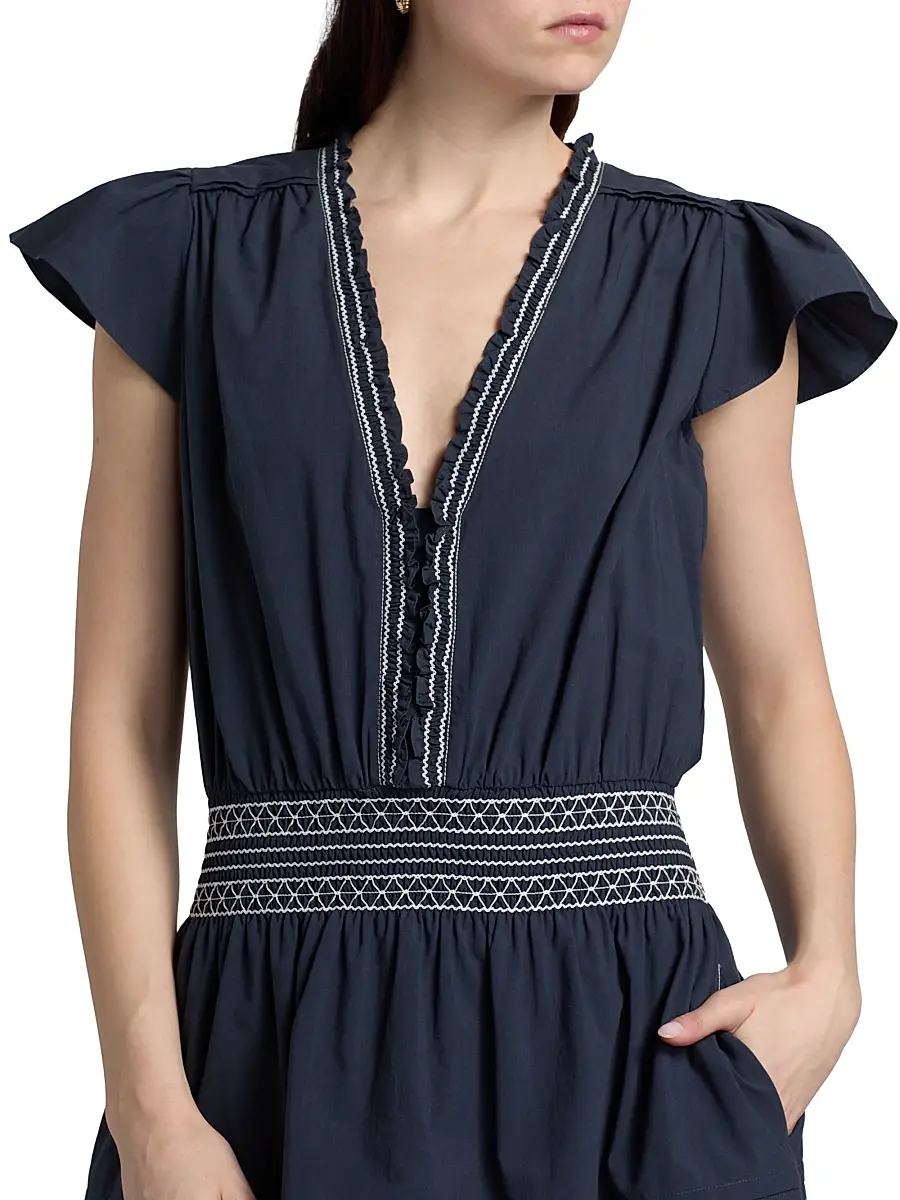 Ramy Brook Women's Tahlia Embroidered Smocked Minidress | Thumbnail 6 Ramy Brook Women's Tahlia Embroidered Smocked Minidress | Thumbnail 6