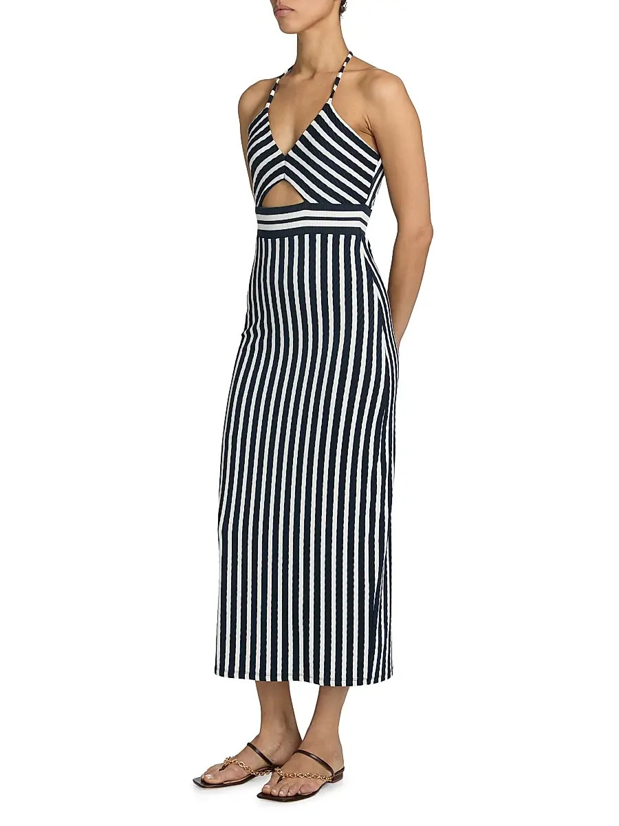 Ramy Brook Women's Stevie Halterneck Striped Midi-Dress | Thumbnail 4 Ramy Brook Women's Stevie Halterneck Striped Midi-Dress | Thumbnail 4
