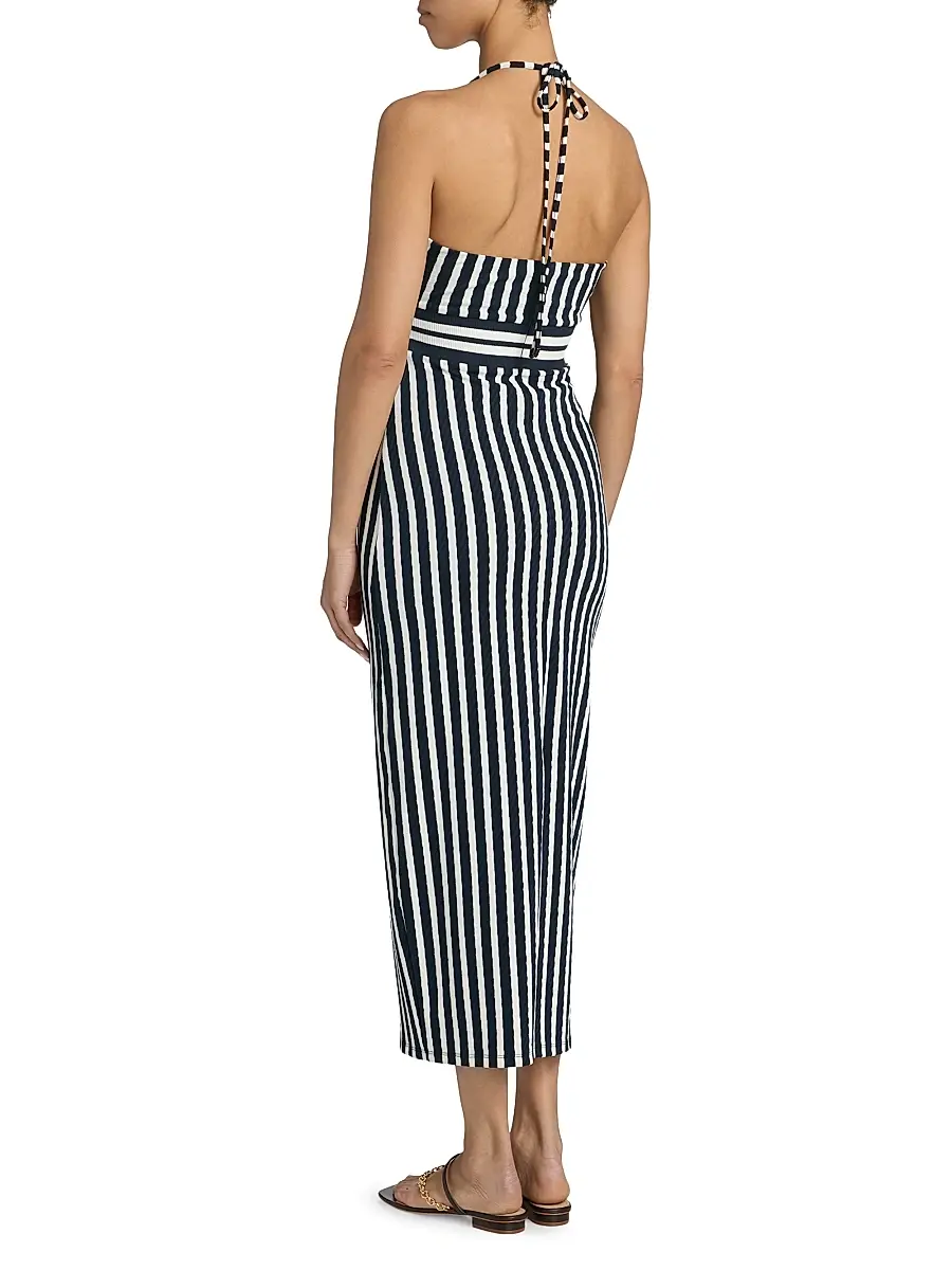 Ramy Brook Women's Stevie Halterneck Striped Midi-Dress | Thumbnail 5 Ramy Brook Women's Stevie Halterneck Striped Midi-Dress | Thumbnail 5