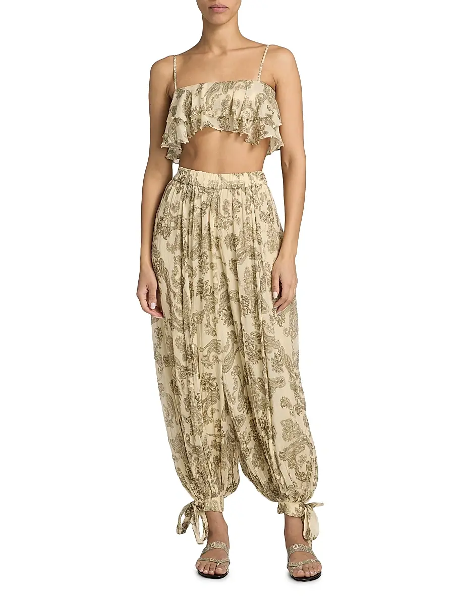 Hemant & Nandita Women's Printed Tie-Cuff Harem Pants | Thumbnail 2 Hemant & Nandita Women's Printed Tie-Cuff Harem Pants | Thumbnail 2