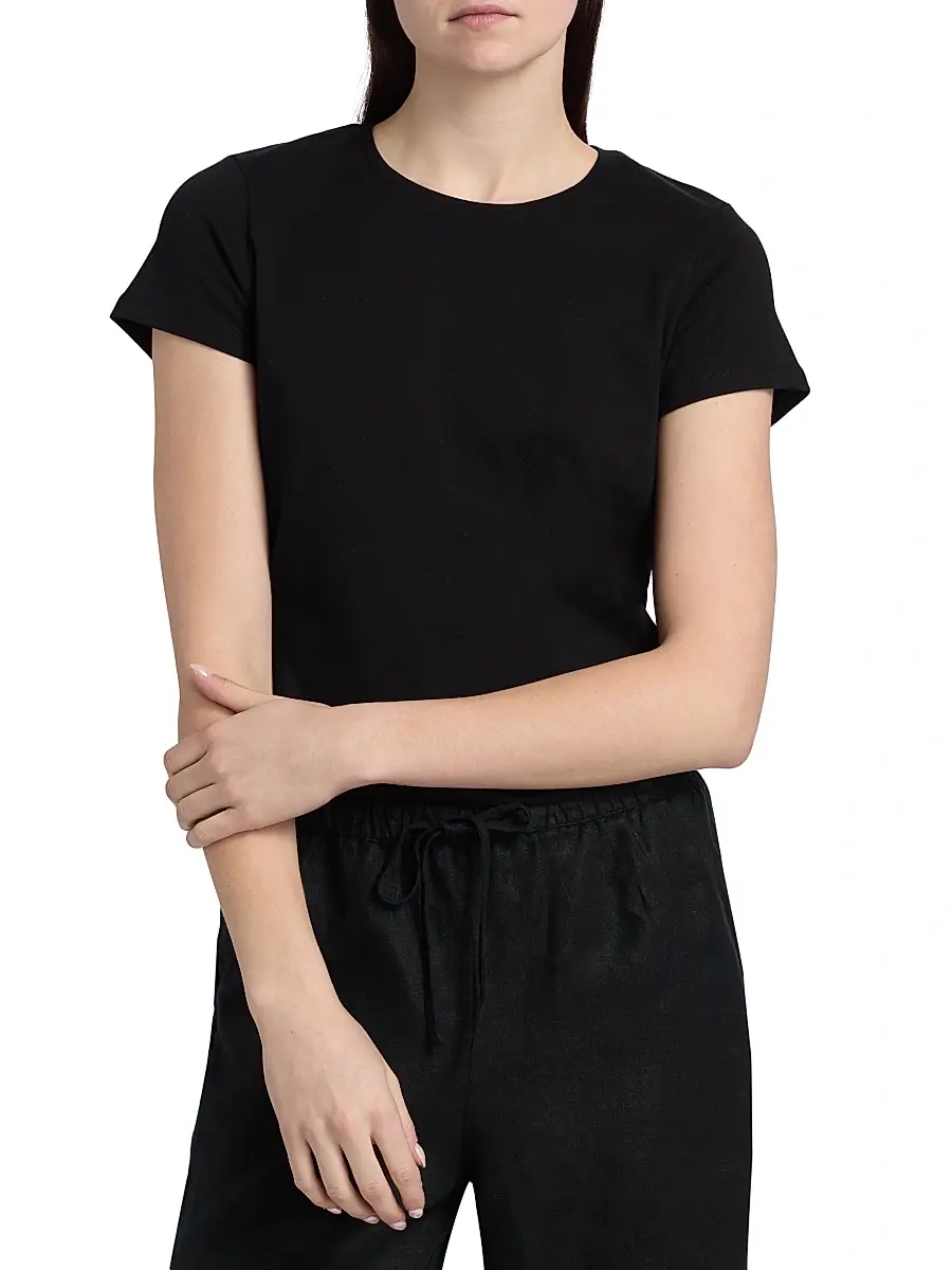 MAJESTIC FILATURES Women's Interlock Cotton T-Shirt | Thumbnail 3