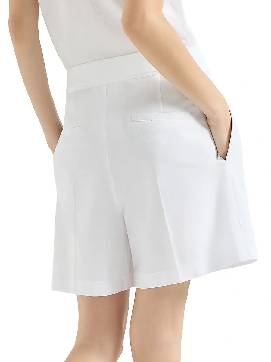Brunello Cucinelli Women's Stretch Cotton Piqué Active Shorts with Logo | Thumbnail 4 Brunello Cucinelli Women's Stretch Cotton Piqué Active Shorts with Logo | Thumbnail 4