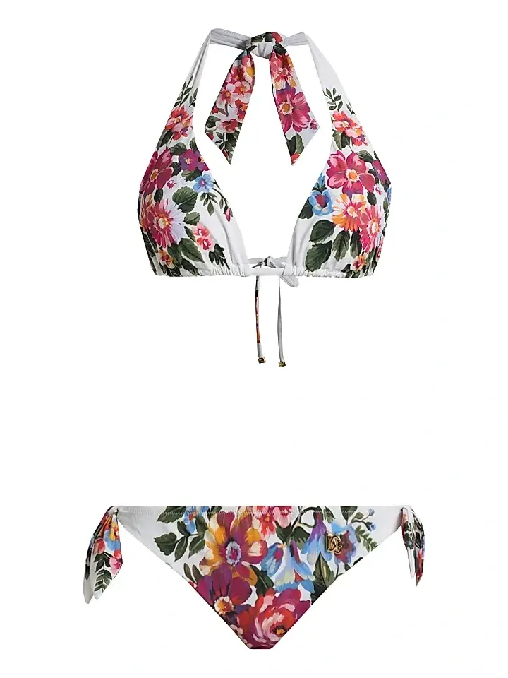 Women's Floral Boquet Print Halter Bikini Women's Floral Boquet Print Halter Bikini