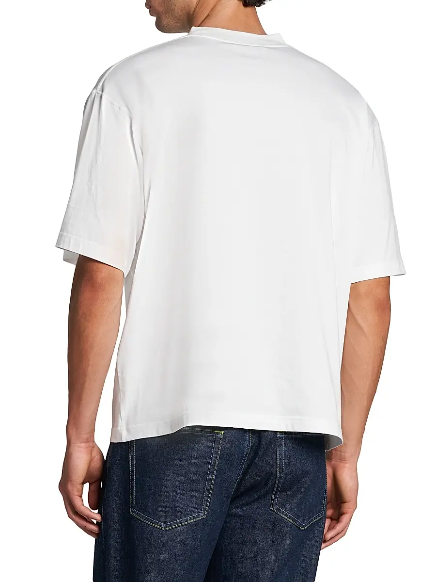 Marni Men's Logo Crewneck Cotton T-Shirt | Thumbnail 5 Marni Men's Logo Crewneck Cotton T-Shirt | Thumbnail 5