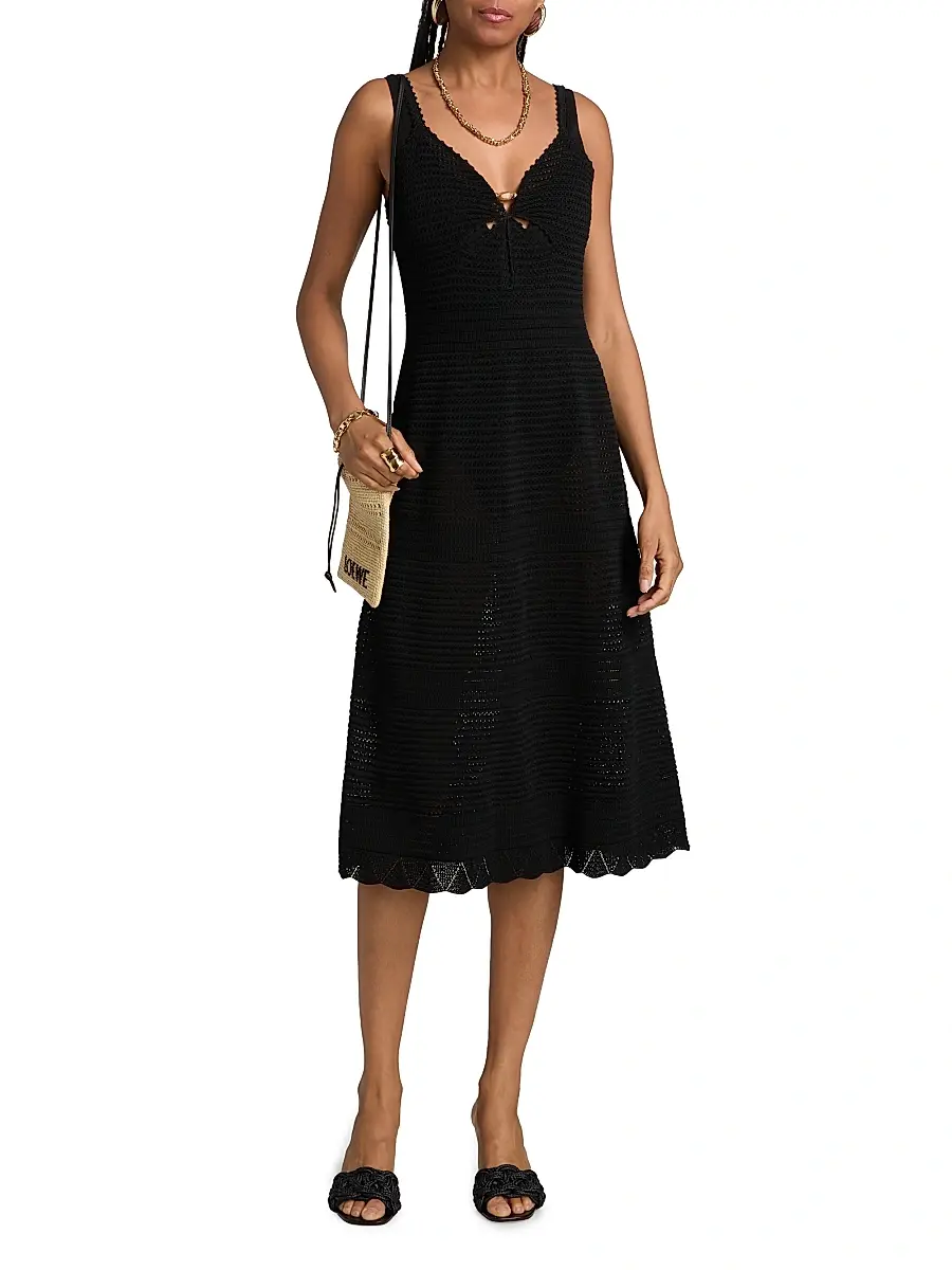 Milly Women's Knit Cover-Up Midi-Dress | Thumbnail 3 Milly Women's Knit Cover-Up Midi-Dress | Thumbnail 3