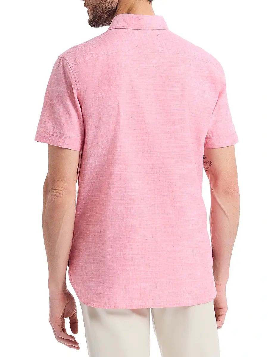 Robert Graham Men's Sutton Solid Linen-Cotton Shirt | Thumbnail 5 Robert Graham Men's Sutton Solid Linen-Cotton Shirt | Thumbnail 5