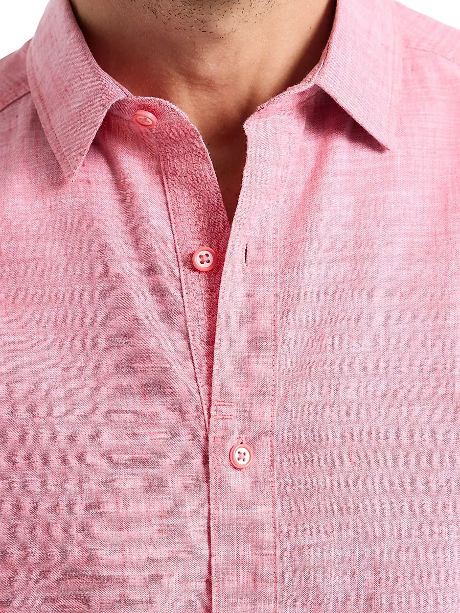 Robert Graham Men's Sutton Solid Linen-Cotton Shirt | Thumbnail 7 Robert Graham Men's Sutton Solid Linen-Cotton Shirt | Thumbnail 7