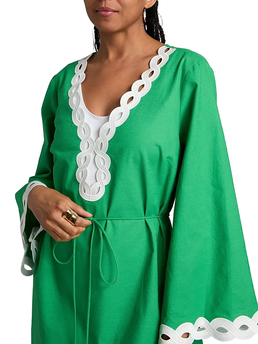 Milly Women's Embroidered Cotton-Blend Cover-Up Minidress | Thumbnail 5 Milly Women's Embroidered Cotton-Blend Cover-Up Minidress | Thumbnail 5