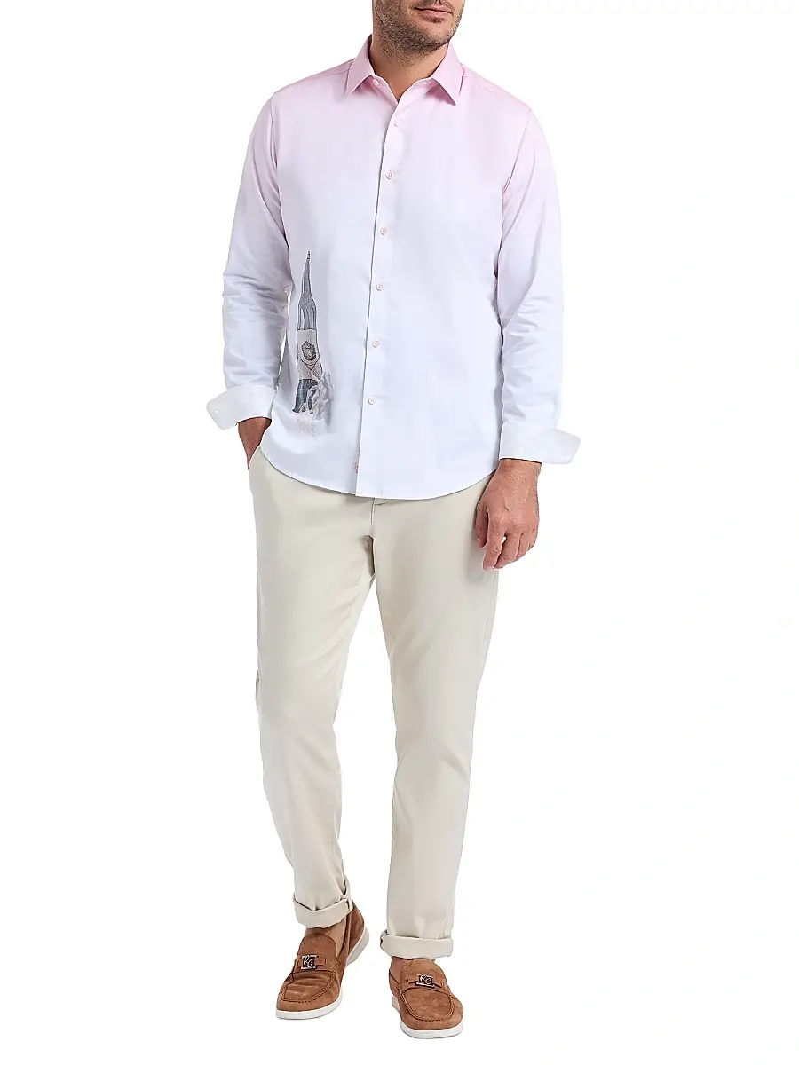 Robert Graham Men's Legacy Reserve Wine Dégradé Shirt | Thumbnail 2