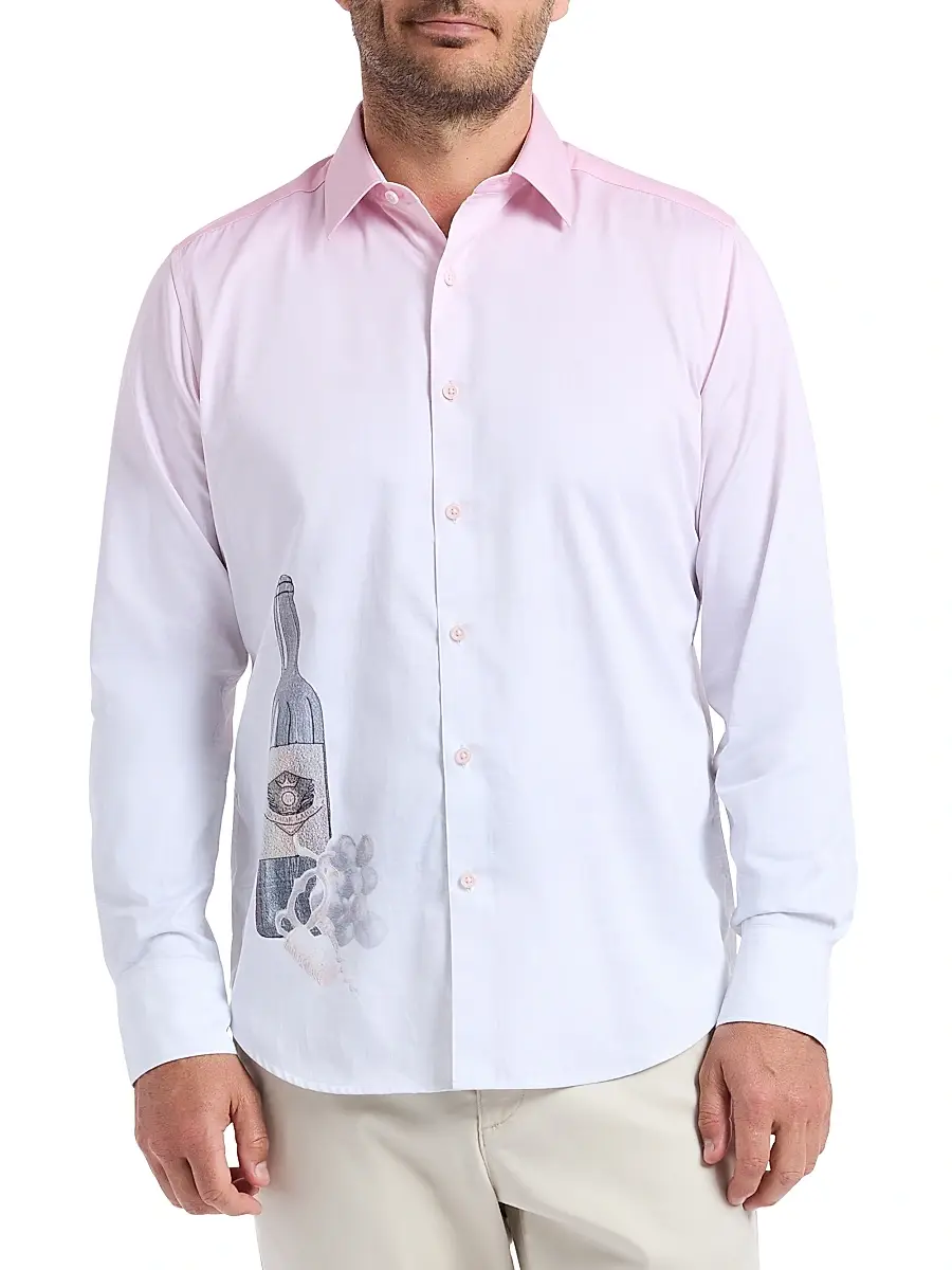 Robert Graham Men's Legacy Reserve Wine Dégradé Shirt | Thumbnail 3