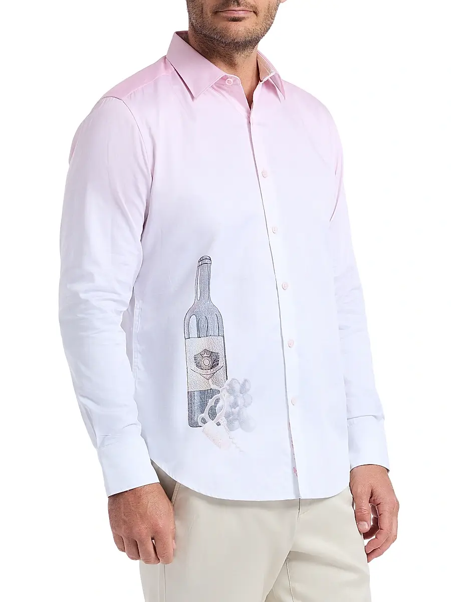 Robert Graham Men's Legacy Reserve Wine Dégradé Shirt | Thumbnail 4