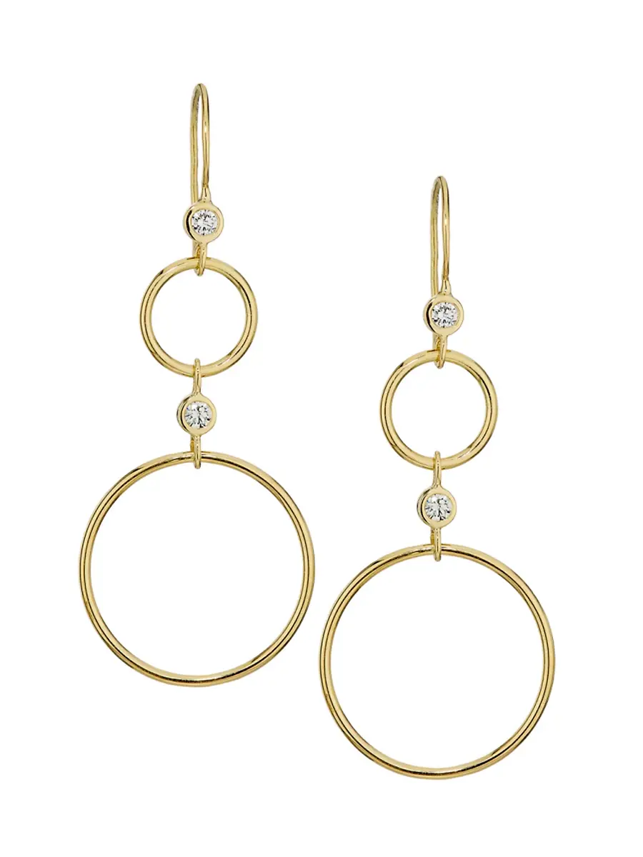 Women's Stardust 18K Yellow Gold & 0.23 TCW Diamond Drop Earrings - Yellow Gold Women's Stardust 18K Yellow Gold & 0.23 TCW Diamond Drop Earrings - Yellow Gold