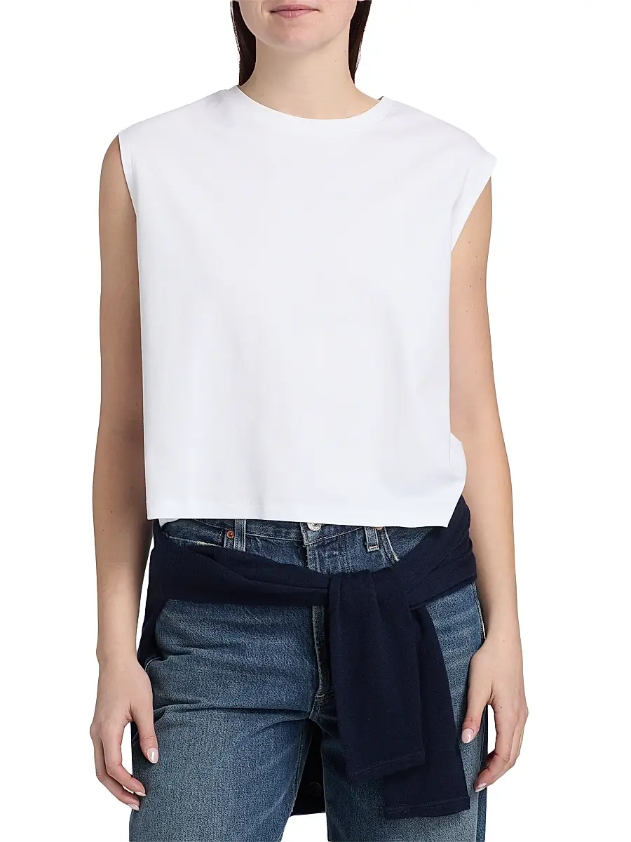 MAJESTIC FILATURES Women's Interlock Cotton Sleeveless Tank | Thumbnail 3 MAJESTIC FILATURES Women's Interlock Cotton Sleeveless Tank | Thumbnail 3