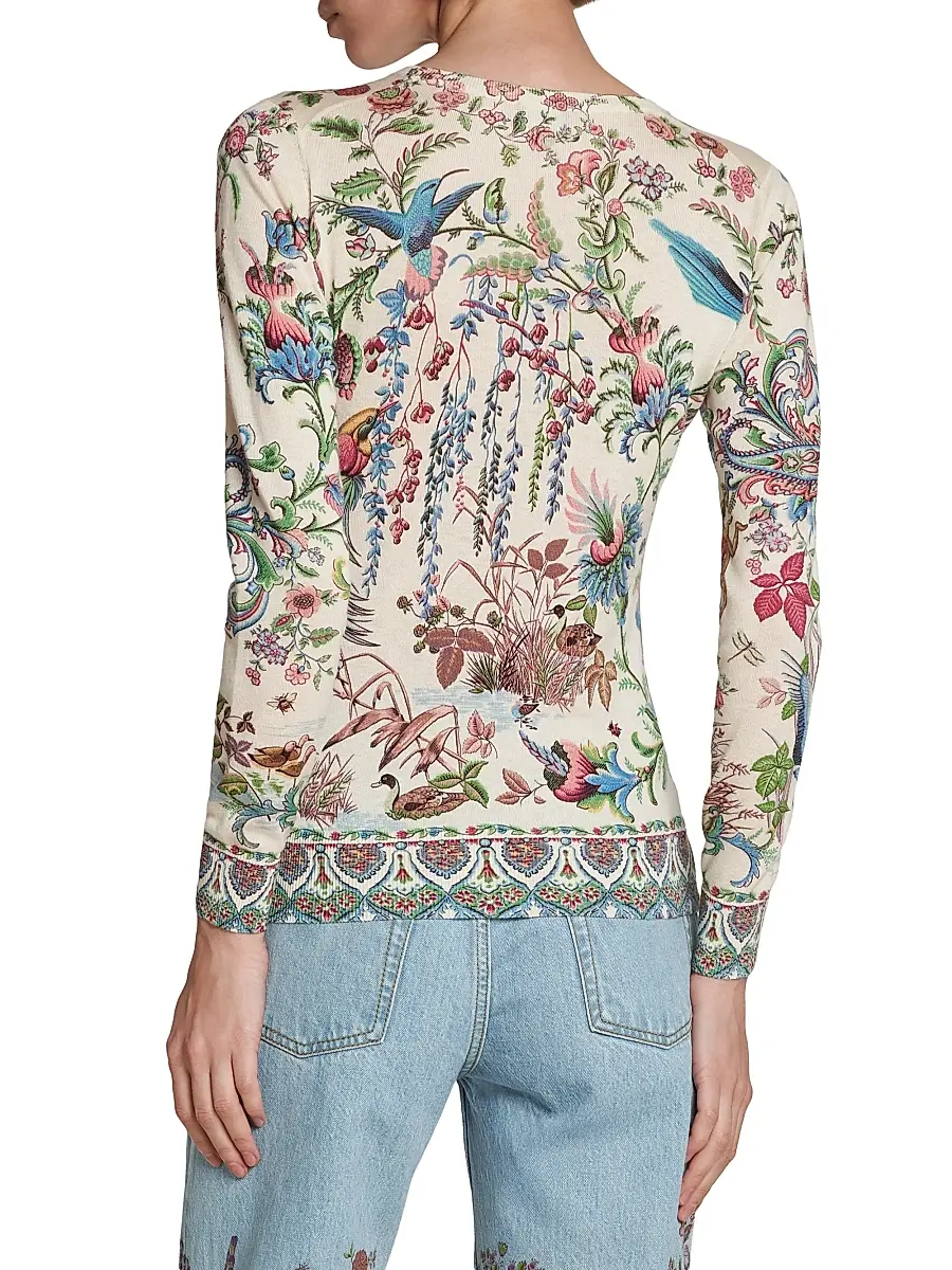 Etro Women's Printed Knit Crewneck Top | Thumbnail 5 Etro Women's Printed Knit Crewneck Top | Thumbnail 5