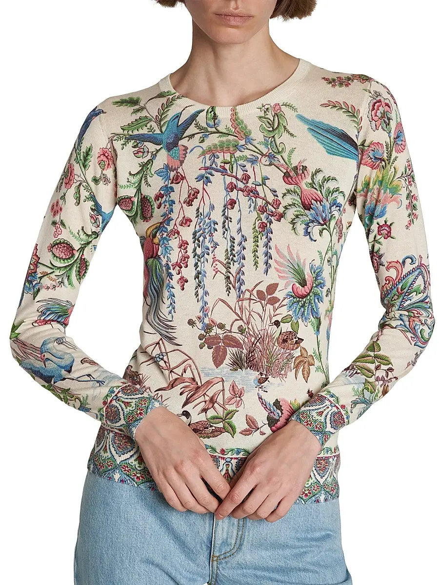 Etro Women's Printed Knit Crewneck Top | Thumbnail 7 Etro Women's Printed Knit Crewneck Top | Thumbnail 7