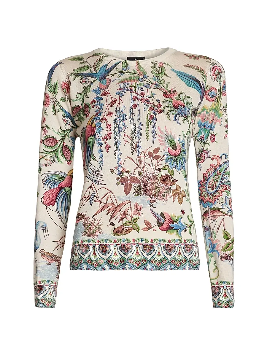 Etro Women's Printed Knit Crewneck Top