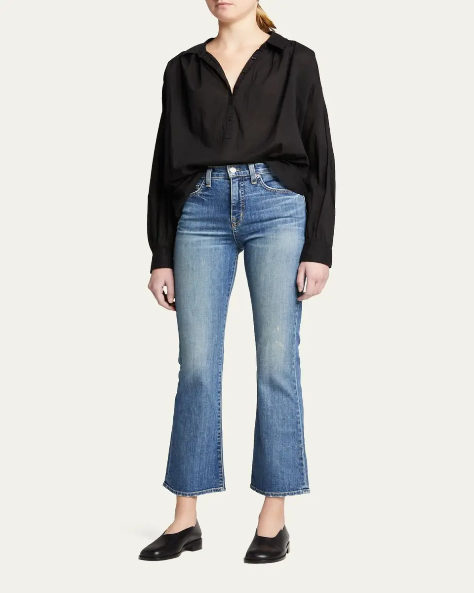Nili Lotan Mid-Rise Bootcut Crop Jeans | Thumbnail 3