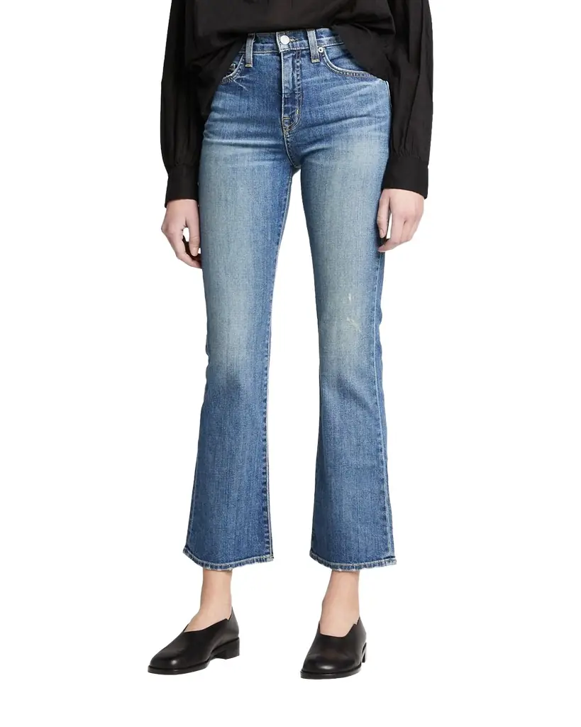 Nili Lotan Mid-Rise Bootcut Crop Jeans | Image 1 Nili Lotan Mid-Rise Bootcut Crop Jeans | Image 1
