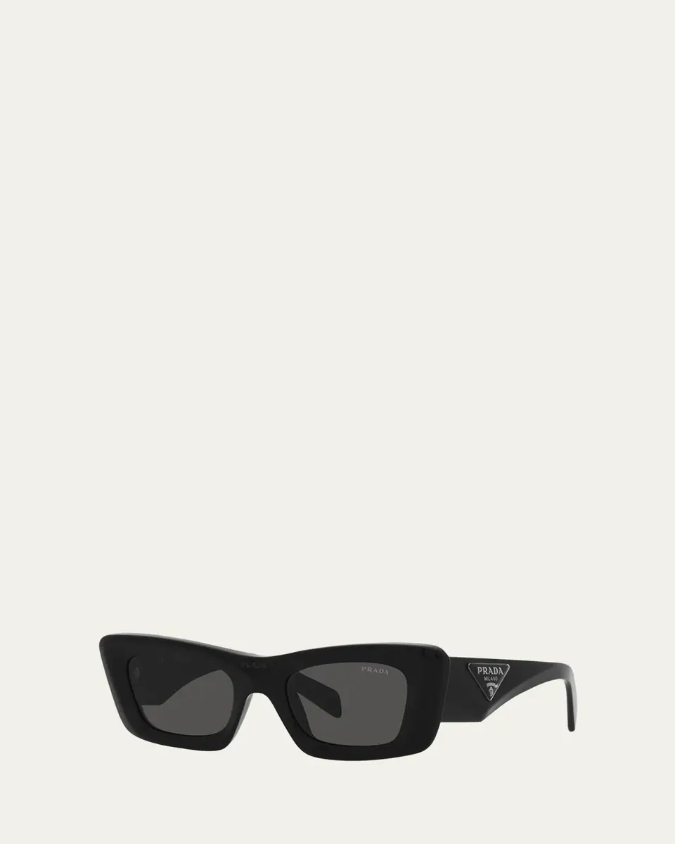 Prada Rectangular Marble Acetate Cat-Eye Sunglasses | Thumbnail 2