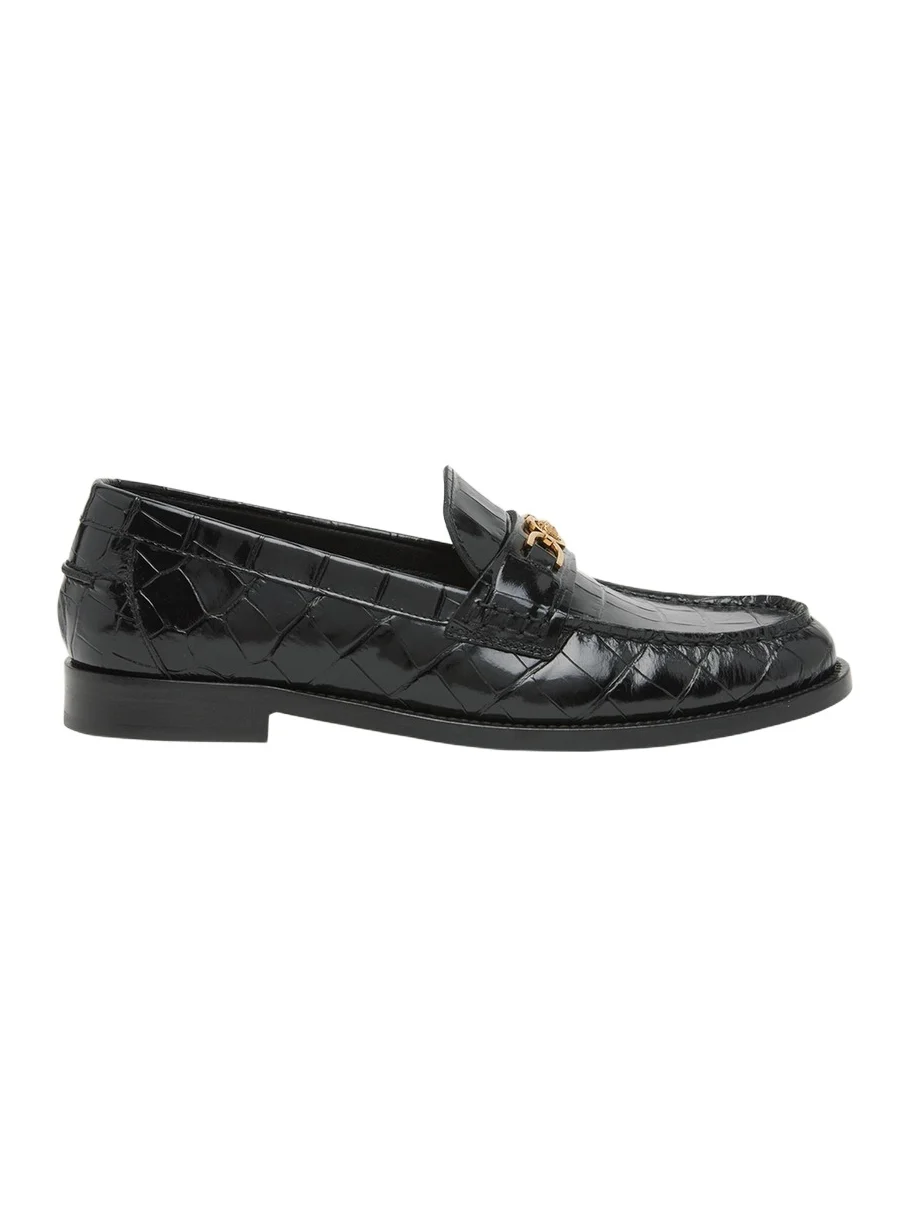 Men's Croc-Effect Medusa Coin Bit Loafers Men's Croc-Effect Medusa Coin Bit Loafers