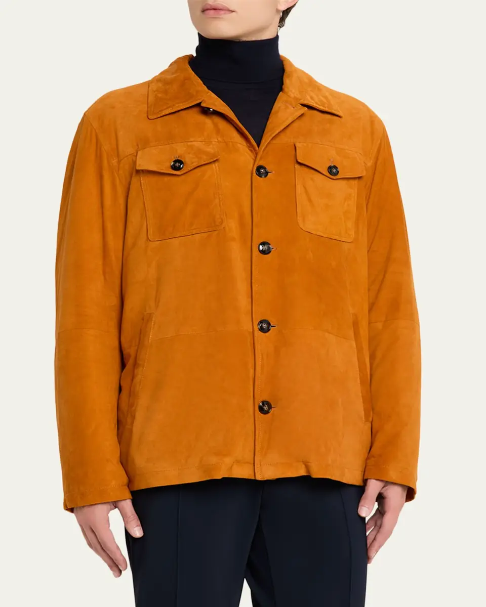Kiton Men's Suede Jacket | Thumbnail 4