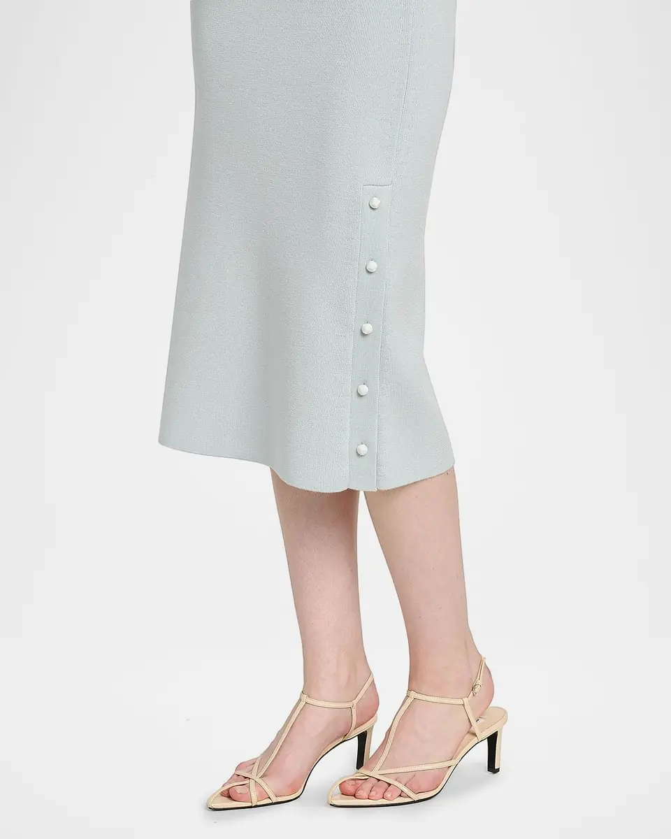 Jil Sander Button-Hem Wool Knit Midi Skirt | Thumbnail 11
