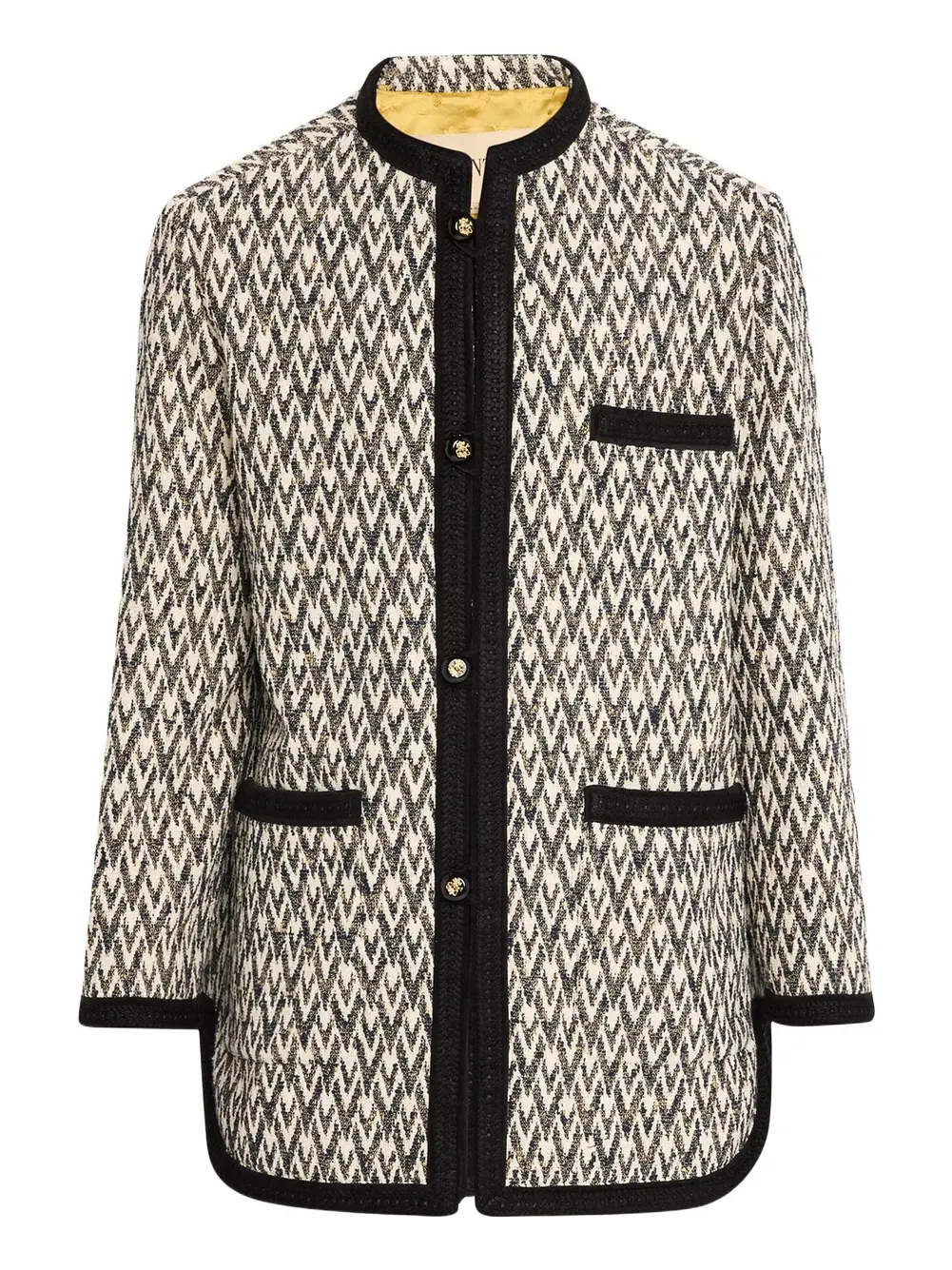 Valentino Garavani Geometric Woven Collarless Jacket
