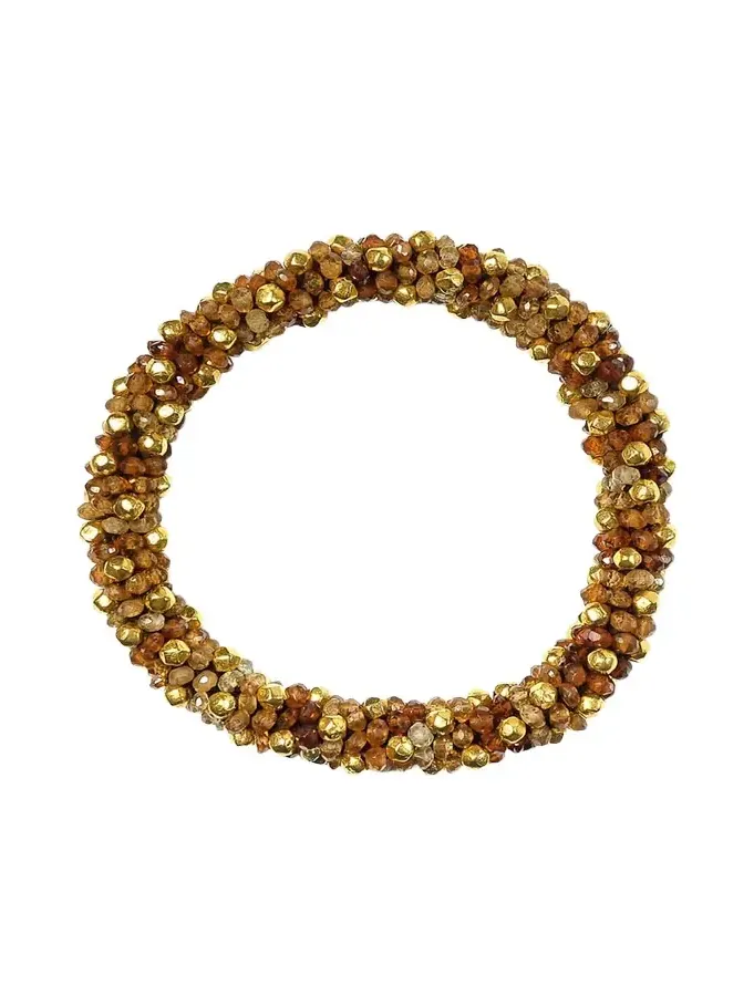 14K Yellow Gold Citrine and Hessonite Paulina Bracelet