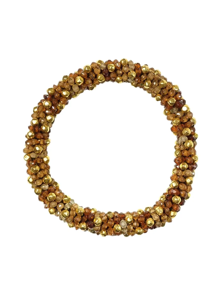 14K Yellow Gold Citrine and Hessonite Paulina Bracelet