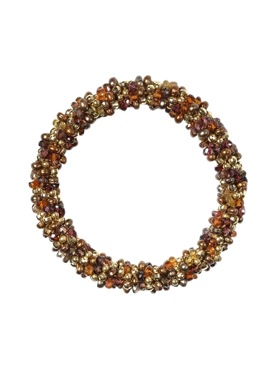 14K Yellow Gold Garnet and Sapphire Ena Bracelet