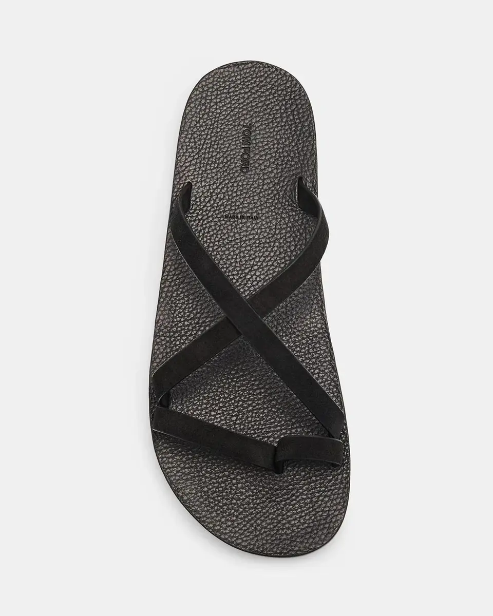 Tom Ford Men's Alfred Suede & Leather Toe-Ring Sandals | Thumbnail 6 Tom Ford Men's Alfred Suede & Leather Toe-Ring Sandals | Thumbnail 6