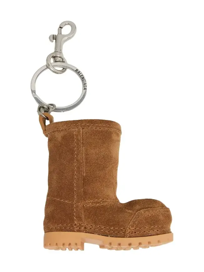 Balenciaga Mini Suede Boot Key Ring Bag Charm