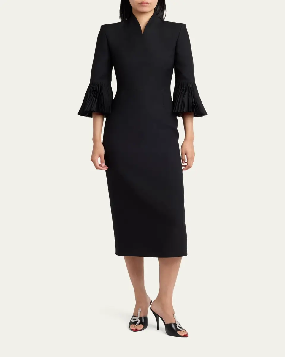 Valentino Garavani Embellished High-Collar Midi Dress | Thumbnail 2 Valentino Garavani Embellished High-Collar Midi Dress | Thumbnail 2